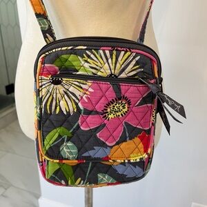 Vera Bradley crossbody bag gray floral bright adjustable straps